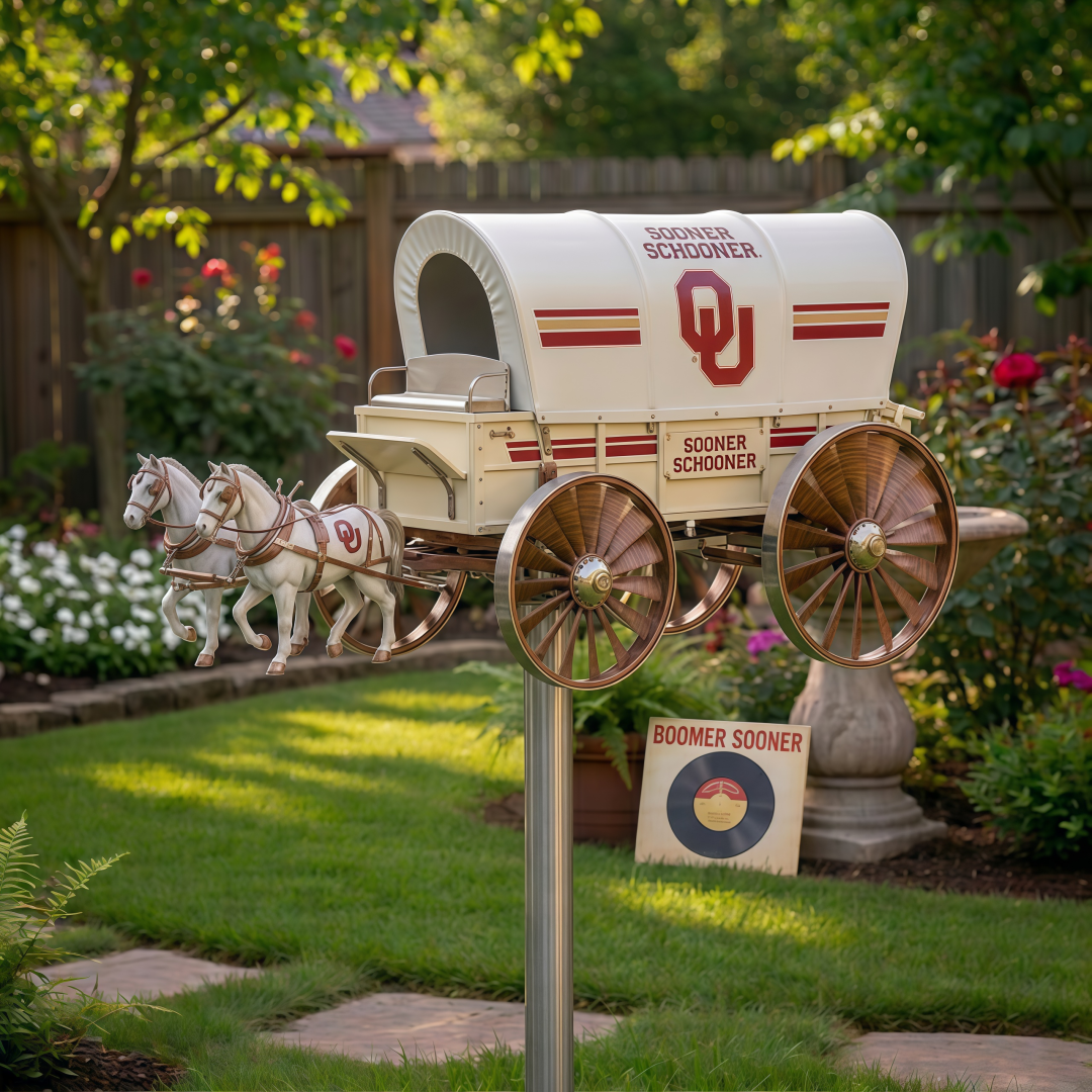 🐎Oklahoma Sooners Schooner Garden Wind Spinner