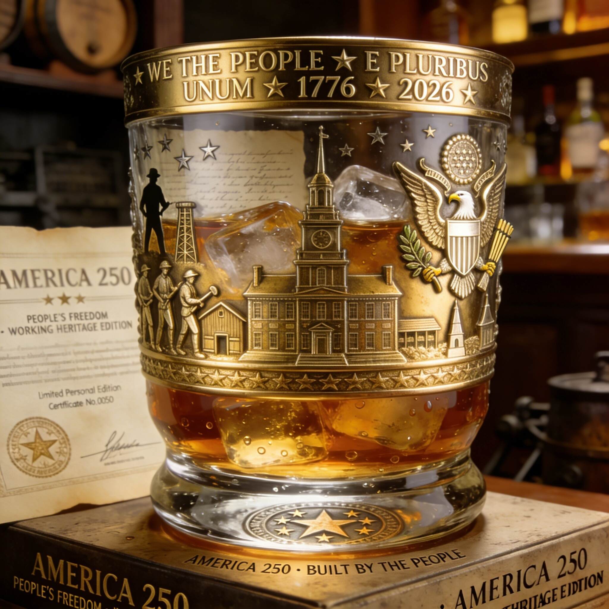 America 250 Whiskey Glass
