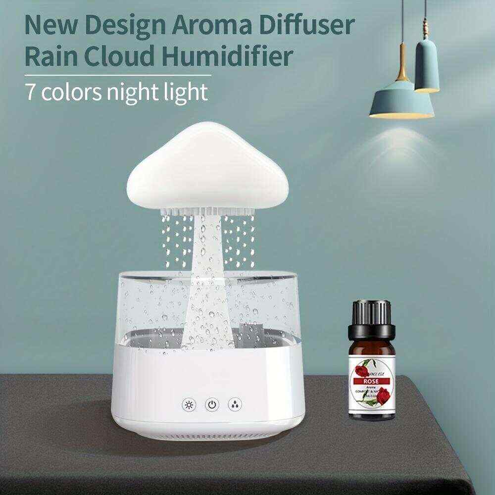Creative Intelligent Multi-mode Multi-scene Colorful Lights Household Commercial Adjustable Rain Rain Cloud Humidifier USB Ultrasonic Atomization Colorful Night Light Cloud Raindrop Arrangement Machine (usb Interface Including Fcc, Ce, Rohs)