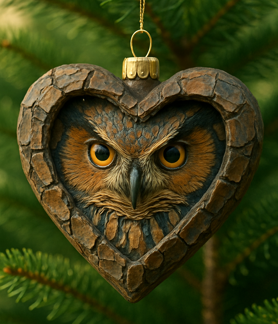 Rustic Owl Christmas Ornament