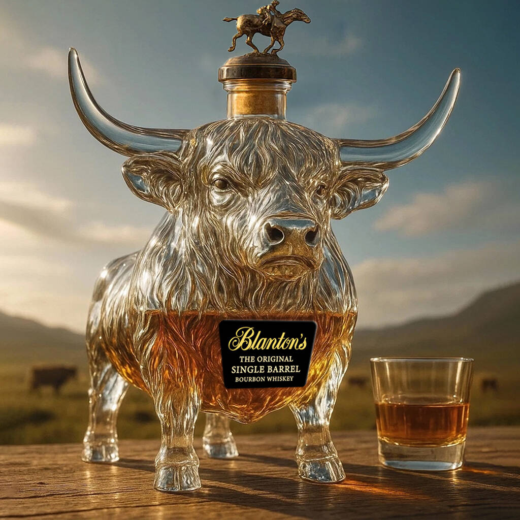Highland cattle Whiskey bottle