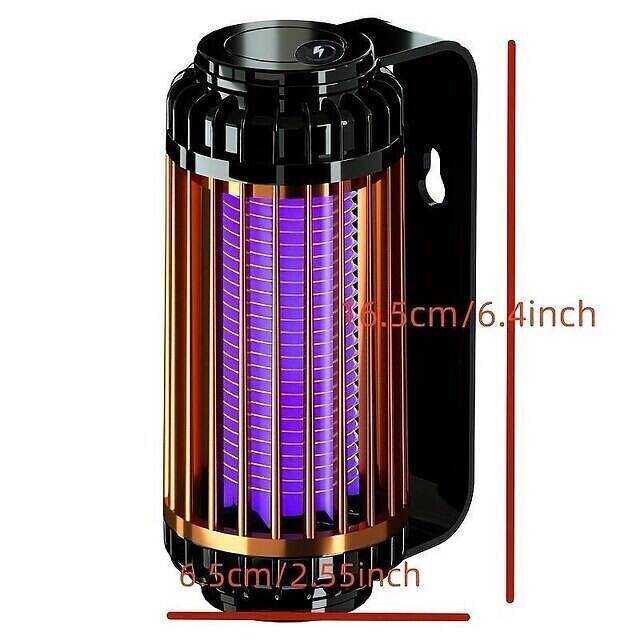 Mosquito Trap Electric USB Portable Silent Killer Lamp Electric Bug Zapper Inhalation Mosquito Killer Lamp Household Outdoor Rechargeable Mosquito Trap Wall Mountable Desktop Friendly