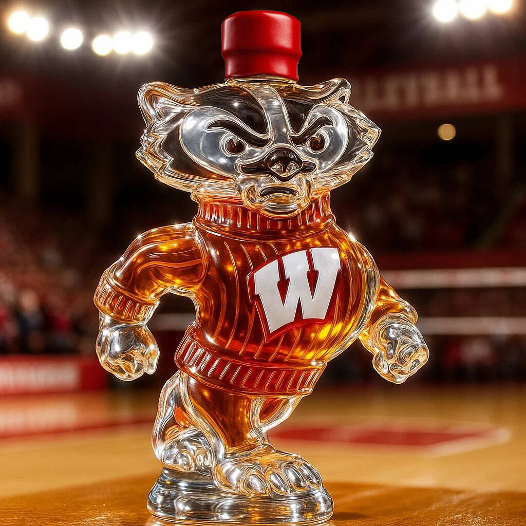 Wisconsin Badgers Whisky Bottle