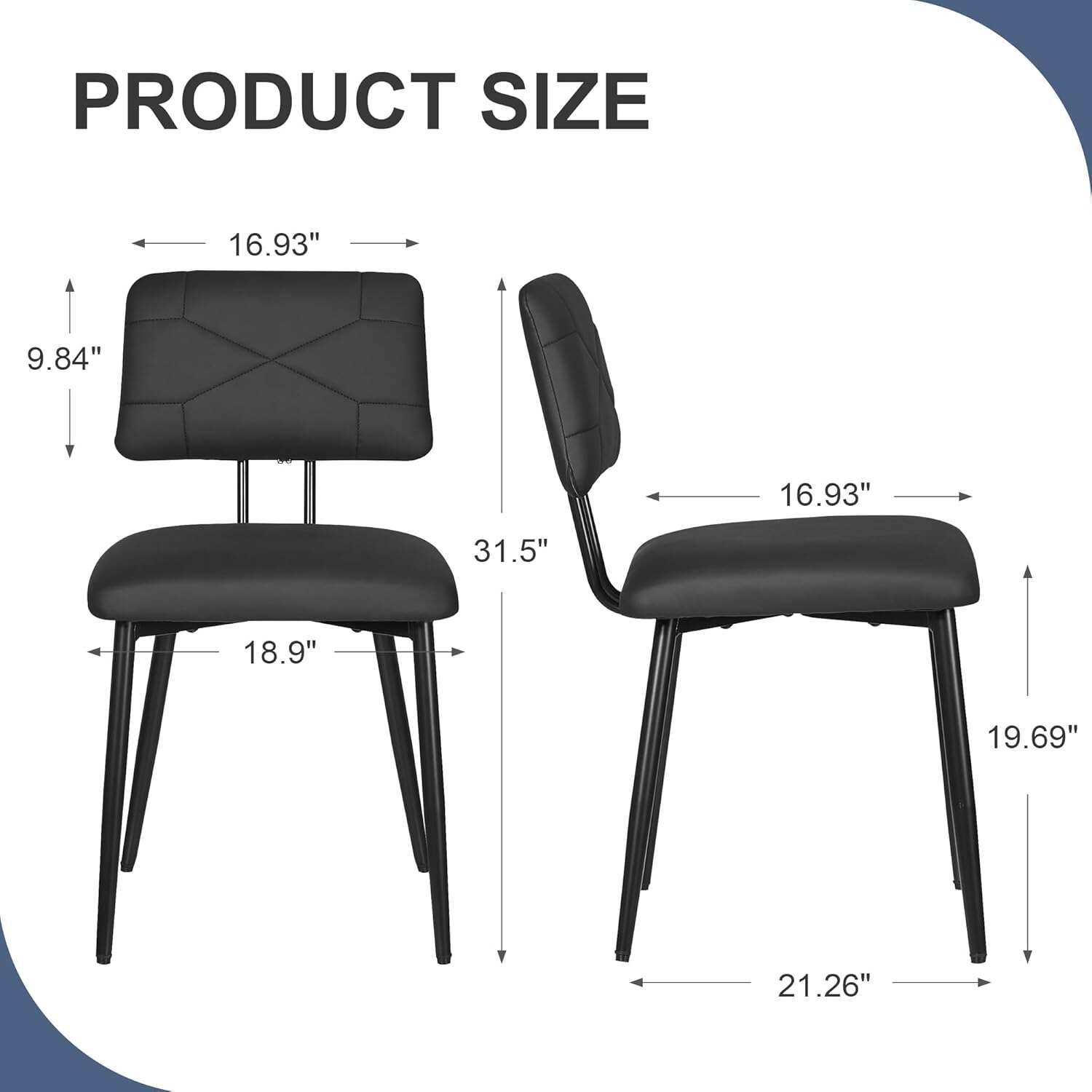 VECELO Dining Chairs Set of 2