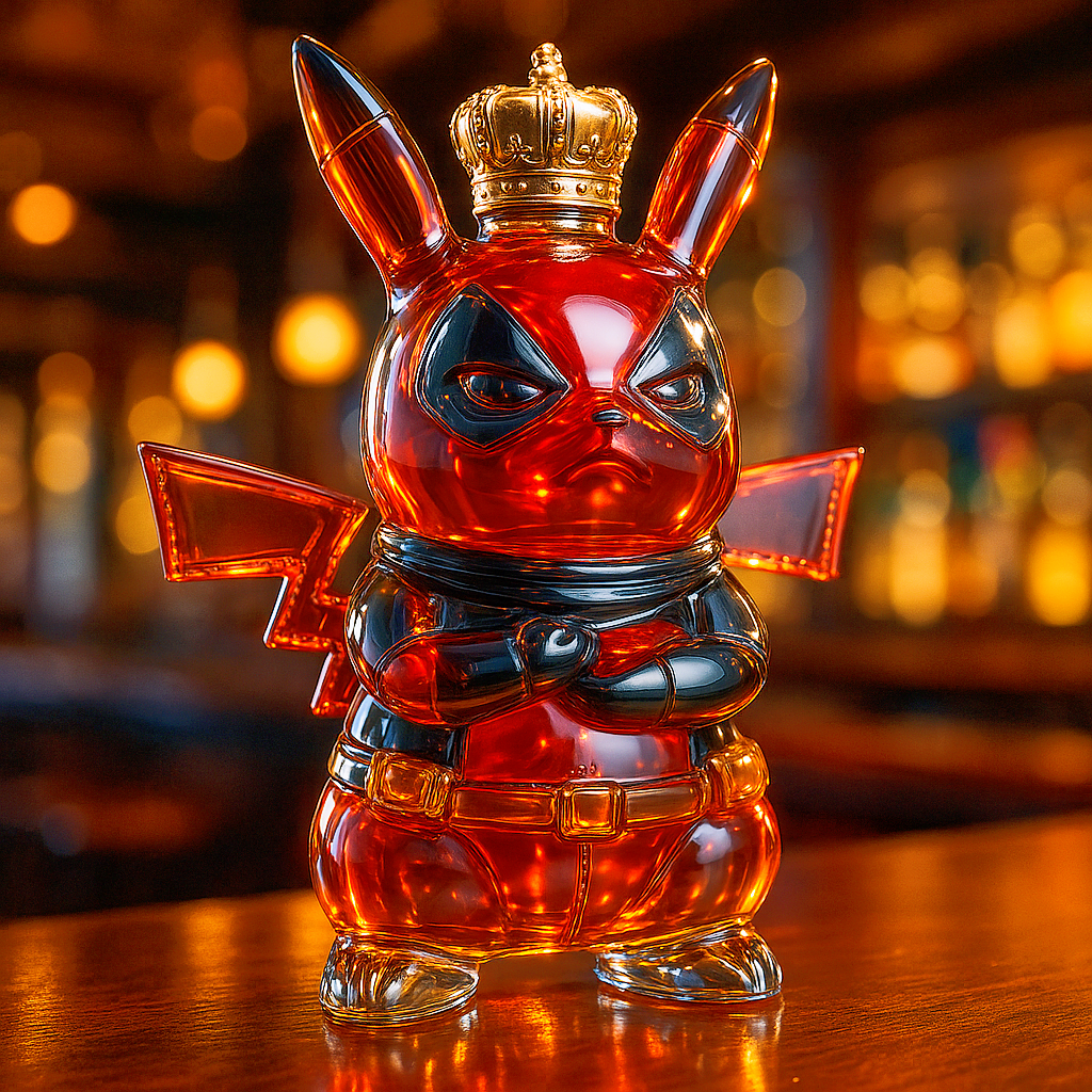 Deadpool Pikachu Whiskey Bottle
