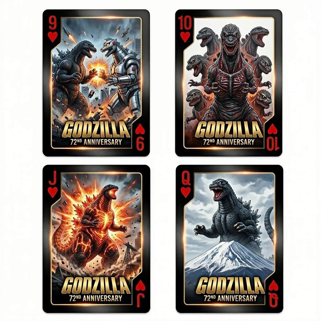 Godzilla 72nd Anniversary Limited Edition Playing Cards—54 CARDS