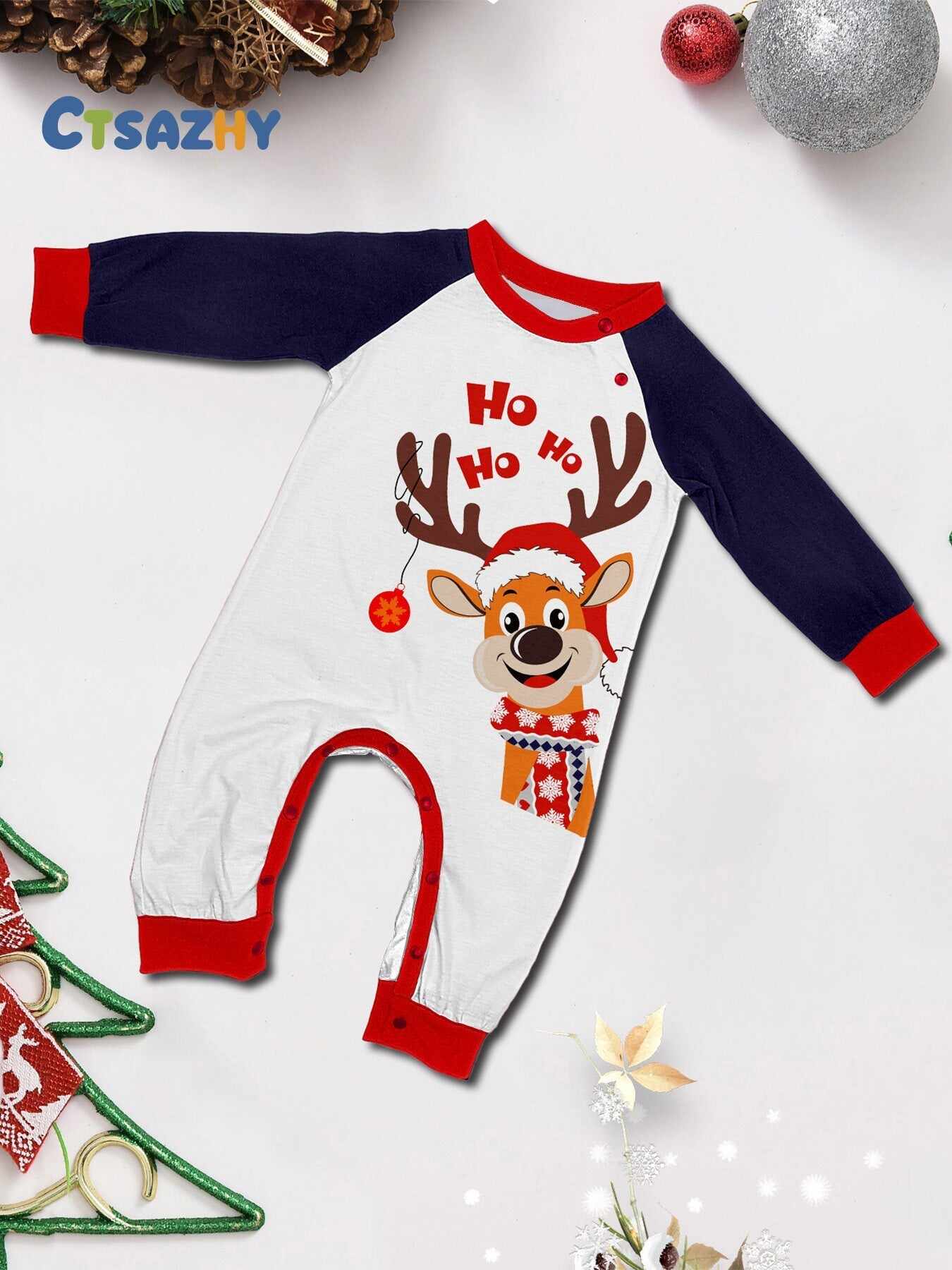 Family Christmas Pajama Matching Set with Moose Monogramming