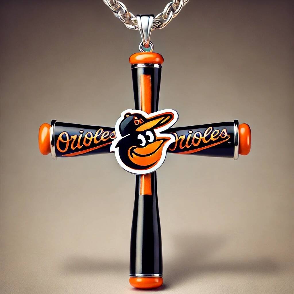 Baseball Team Bat Cross Pendant