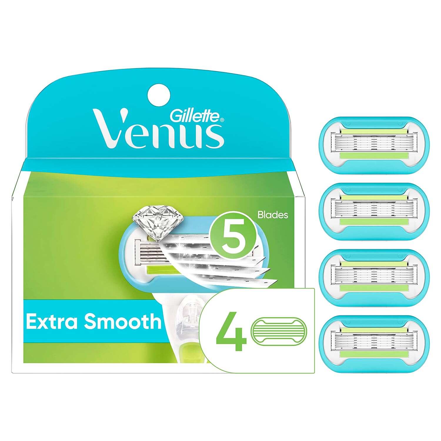Gillette Venus Extra Smooth Women's Razor Blade (Venus Embrace) - 4 Refills (Pack May Vary)