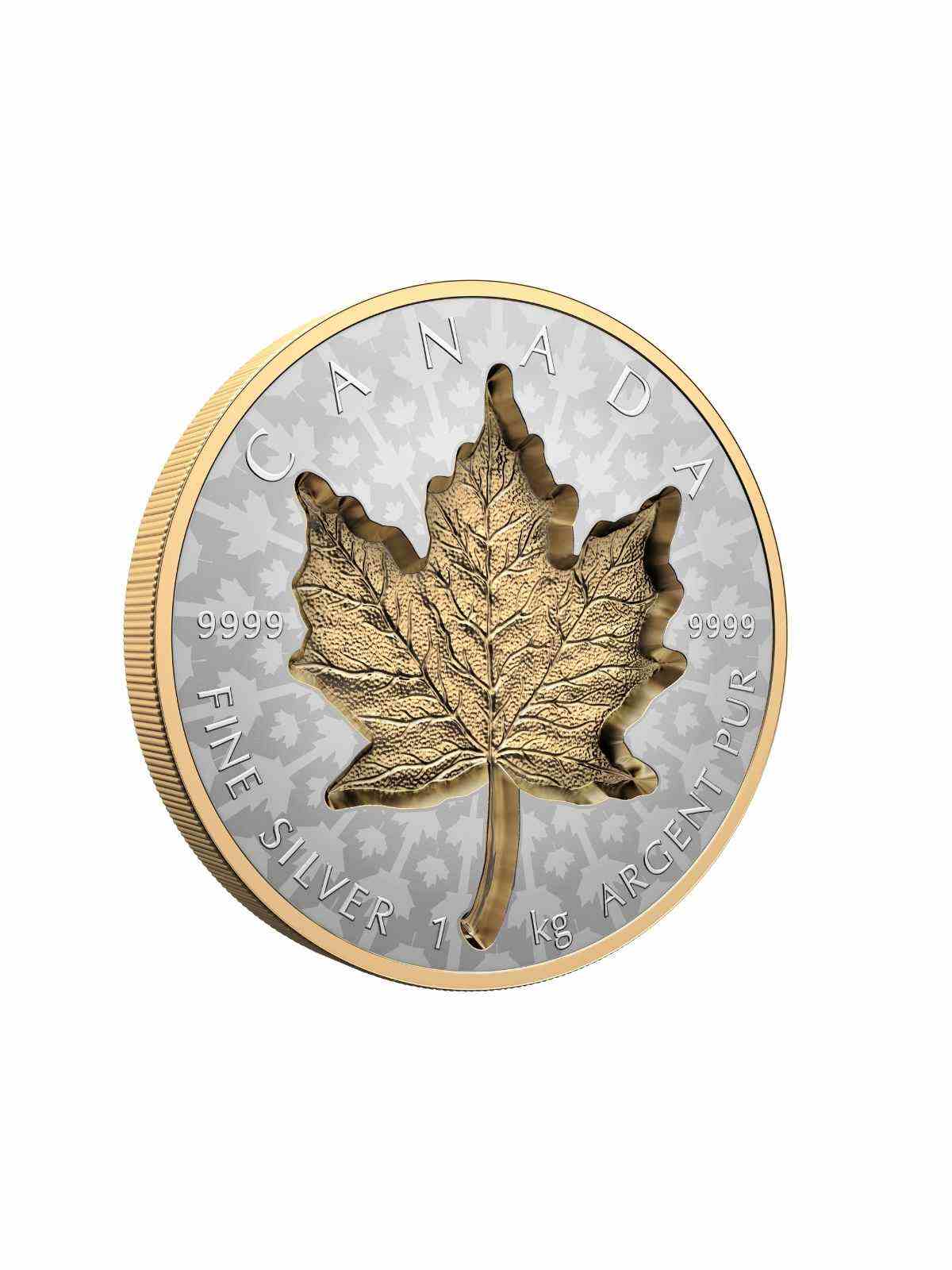 1 Kilo Fine Silver Coin – Super Incuse Silver Maple Leaf