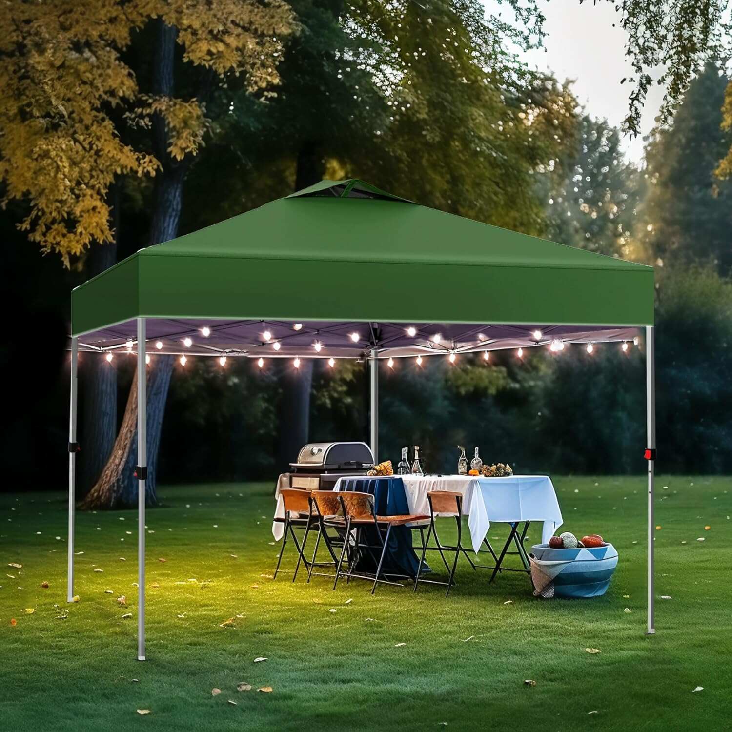 PHI VILLA Outdoor Pop up Canopy 10'x10' Tent Camping Sun Shelter-Series Party Tent, 100 Sq. Ft of Shade (Blue)
