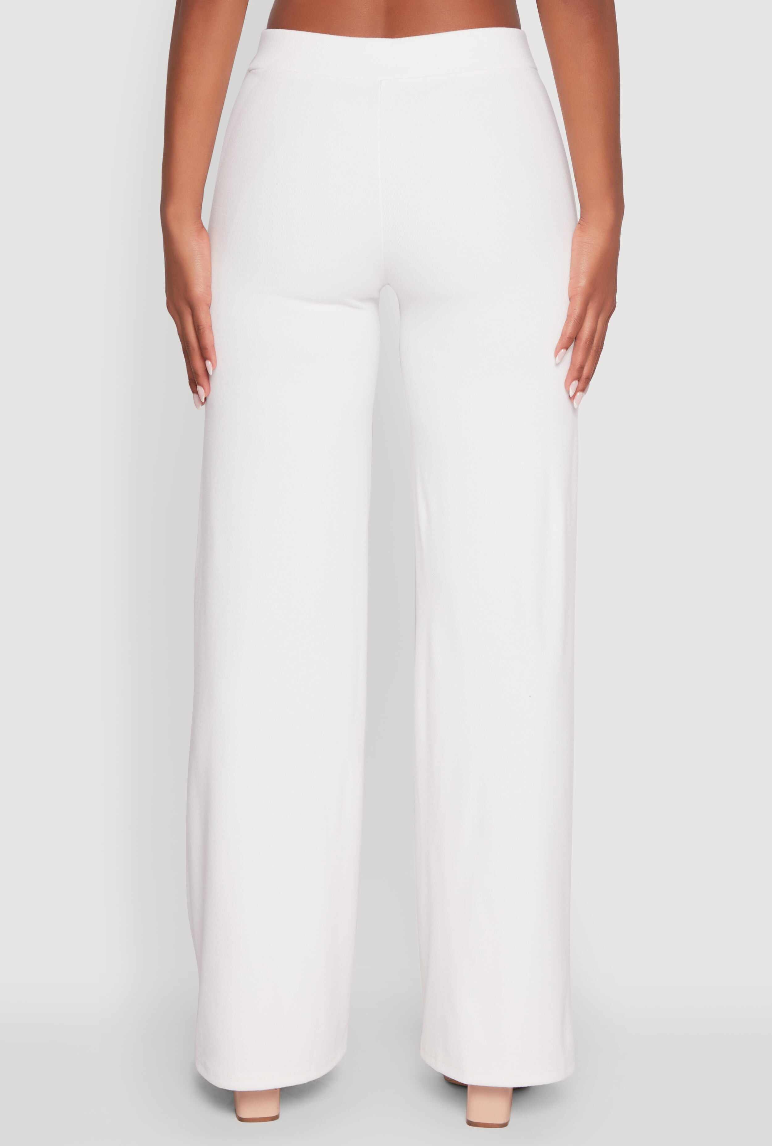 Brushed Knit Pull On Straight Leg Pants