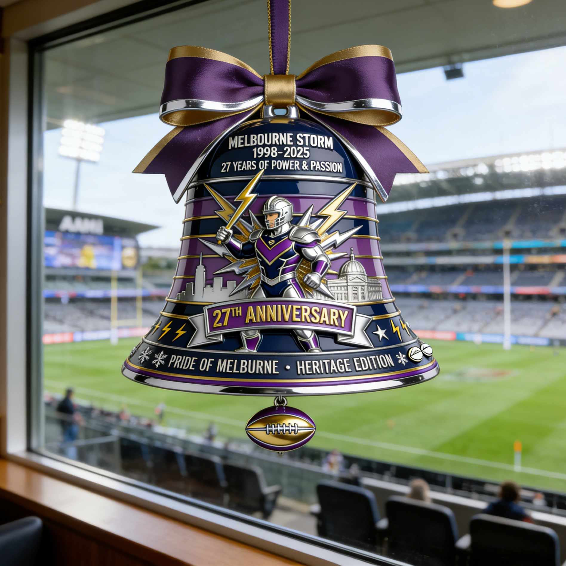 Melbourne Storm 27th Anniversary Bell Ornament