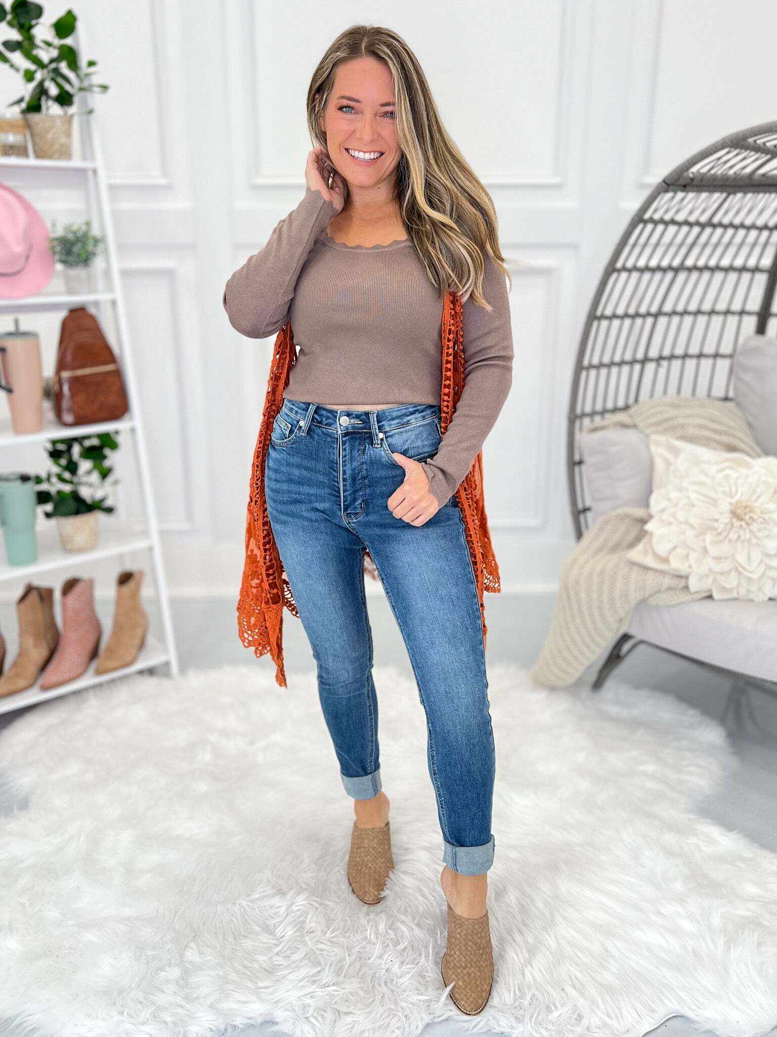 Christmas Tummy Control Classic Skinny Jeans- Final Sale