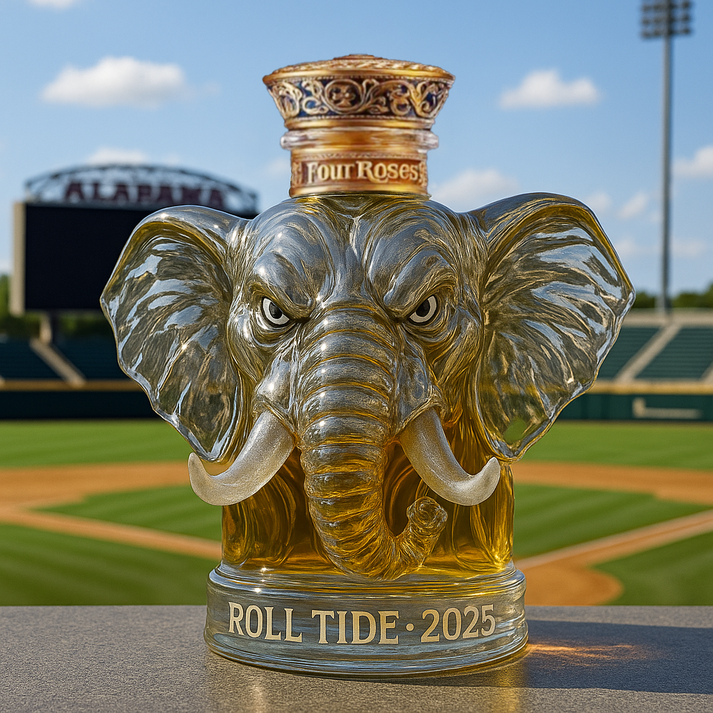 University of Alabama Big Al Whiskey Bottle.