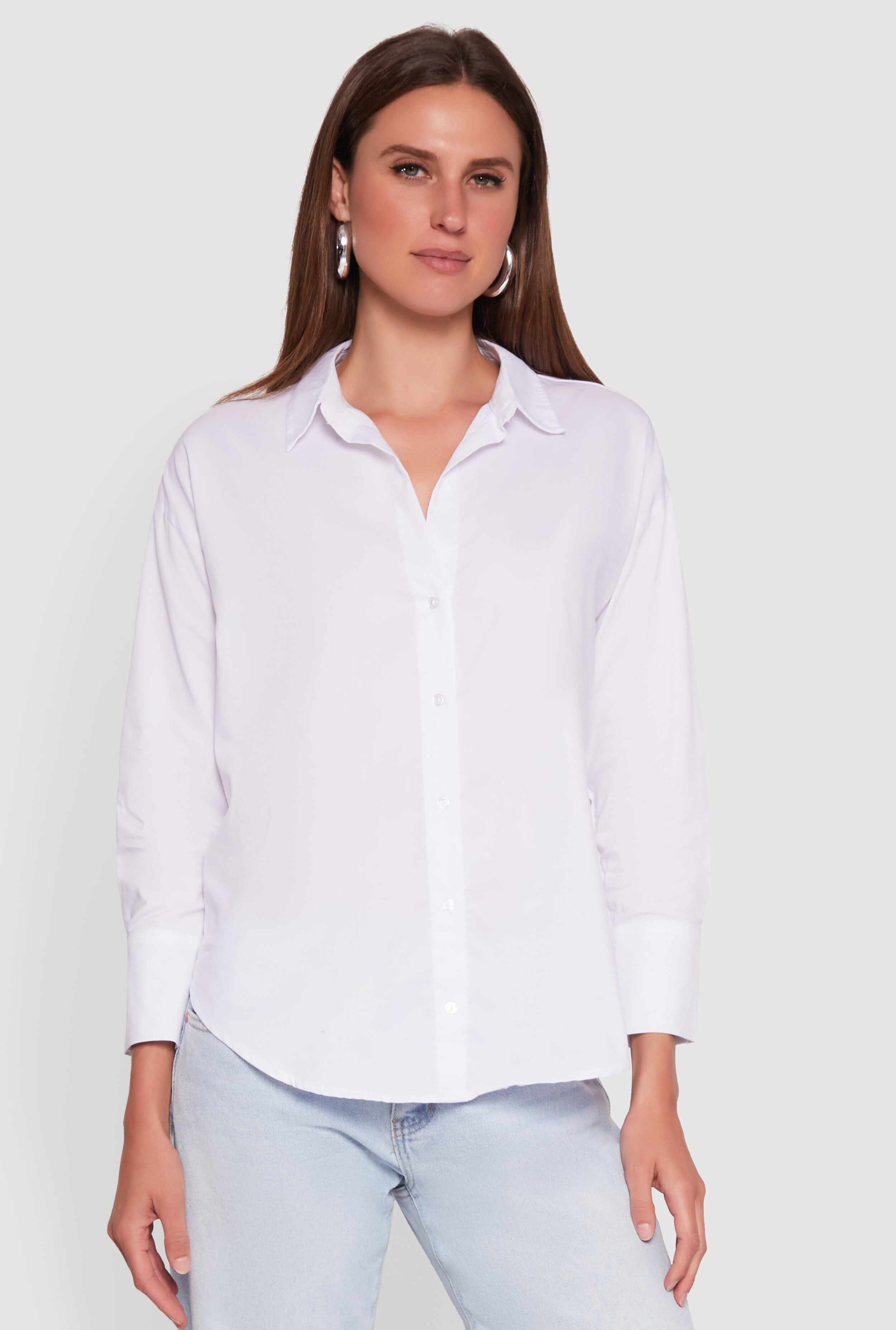 Classic Fit Button Front Long Sleeve Shirt
