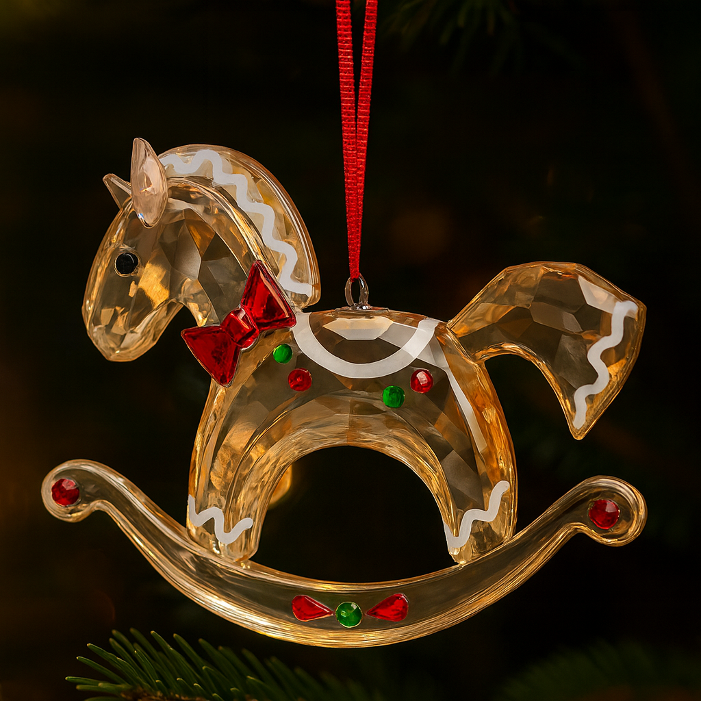 Crystal Rocking Horse Christmas Ornament