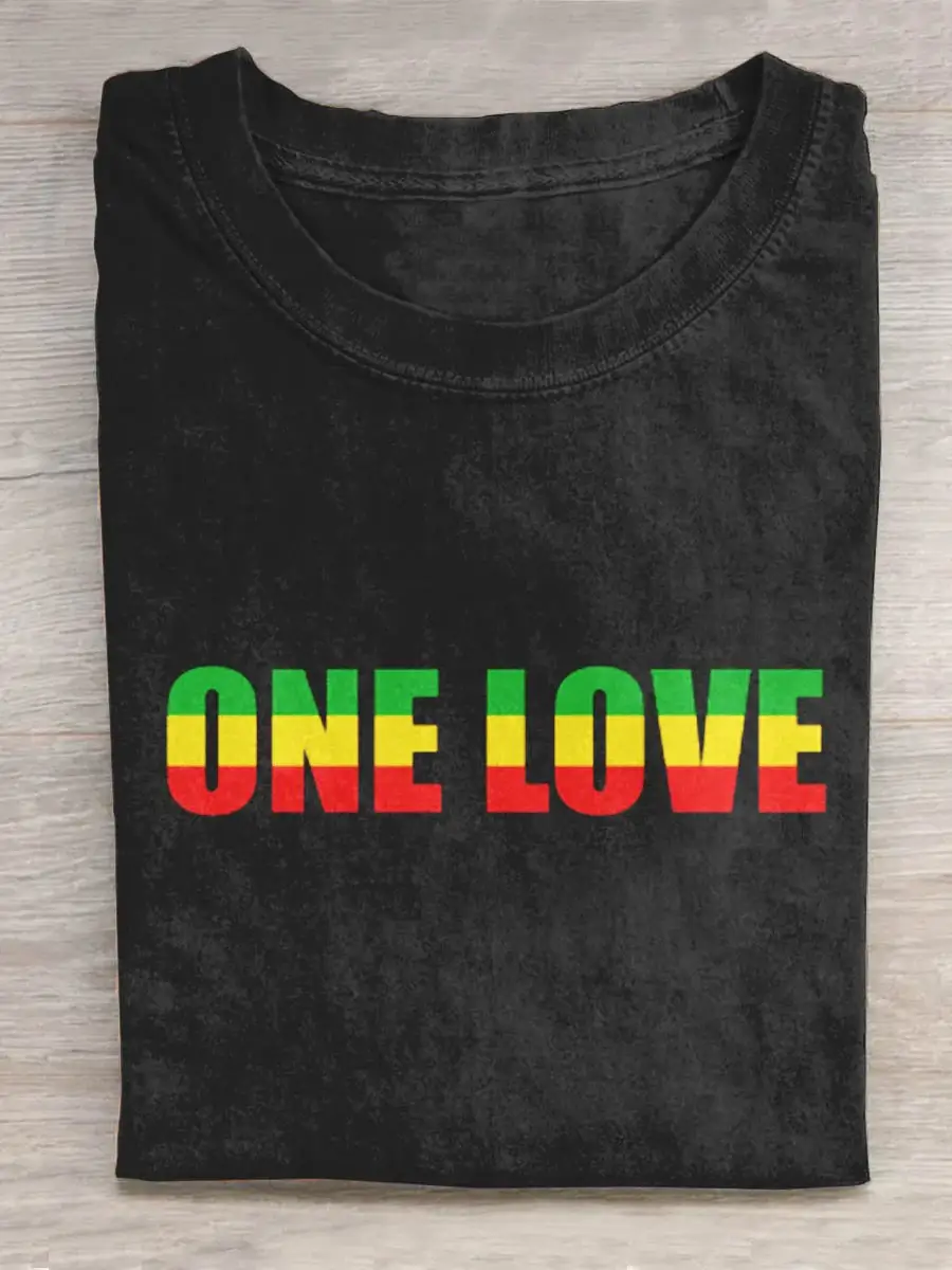 One Love Rainbow Art Print Design T-shirt