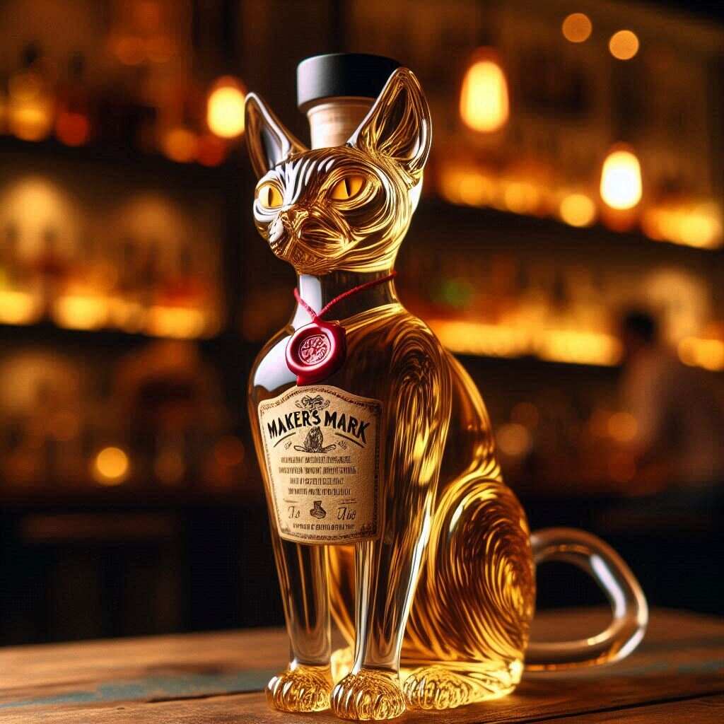 Sphynx Cat Whiskey Bottle
