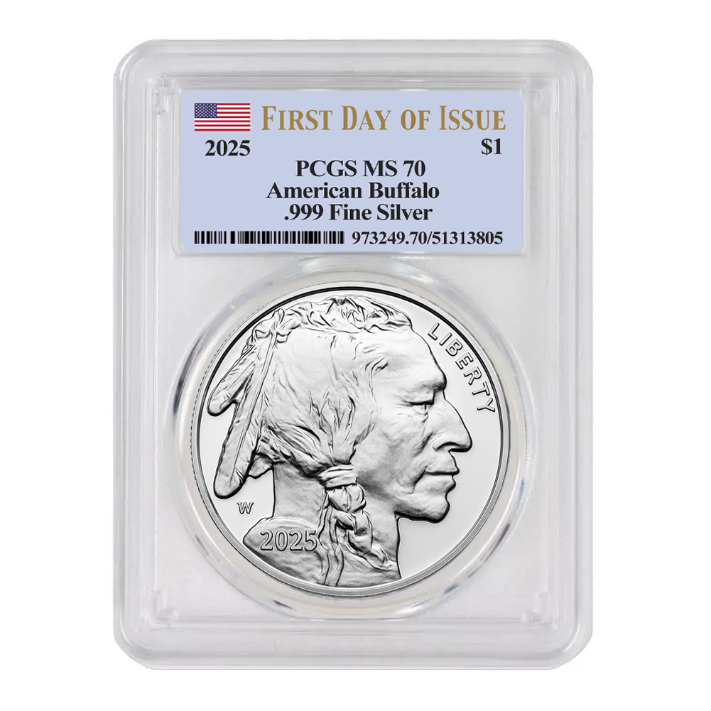 2025 1 Oz Silver Buffalo Round PCGS MS 70 .999 Pure Silver - Limited Release
