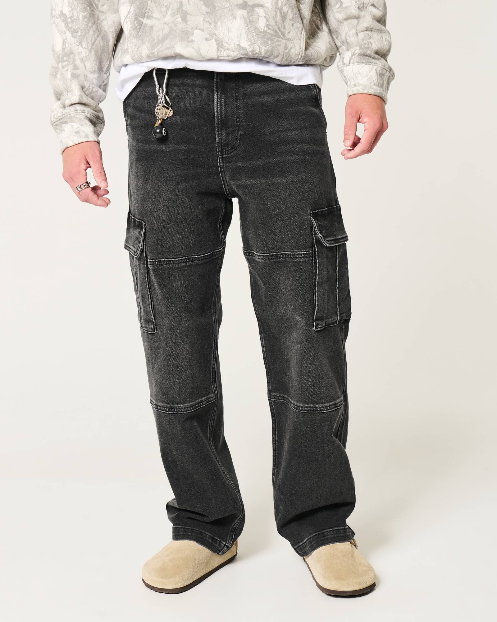 Railroad Stripe Baggy Painter Jeans