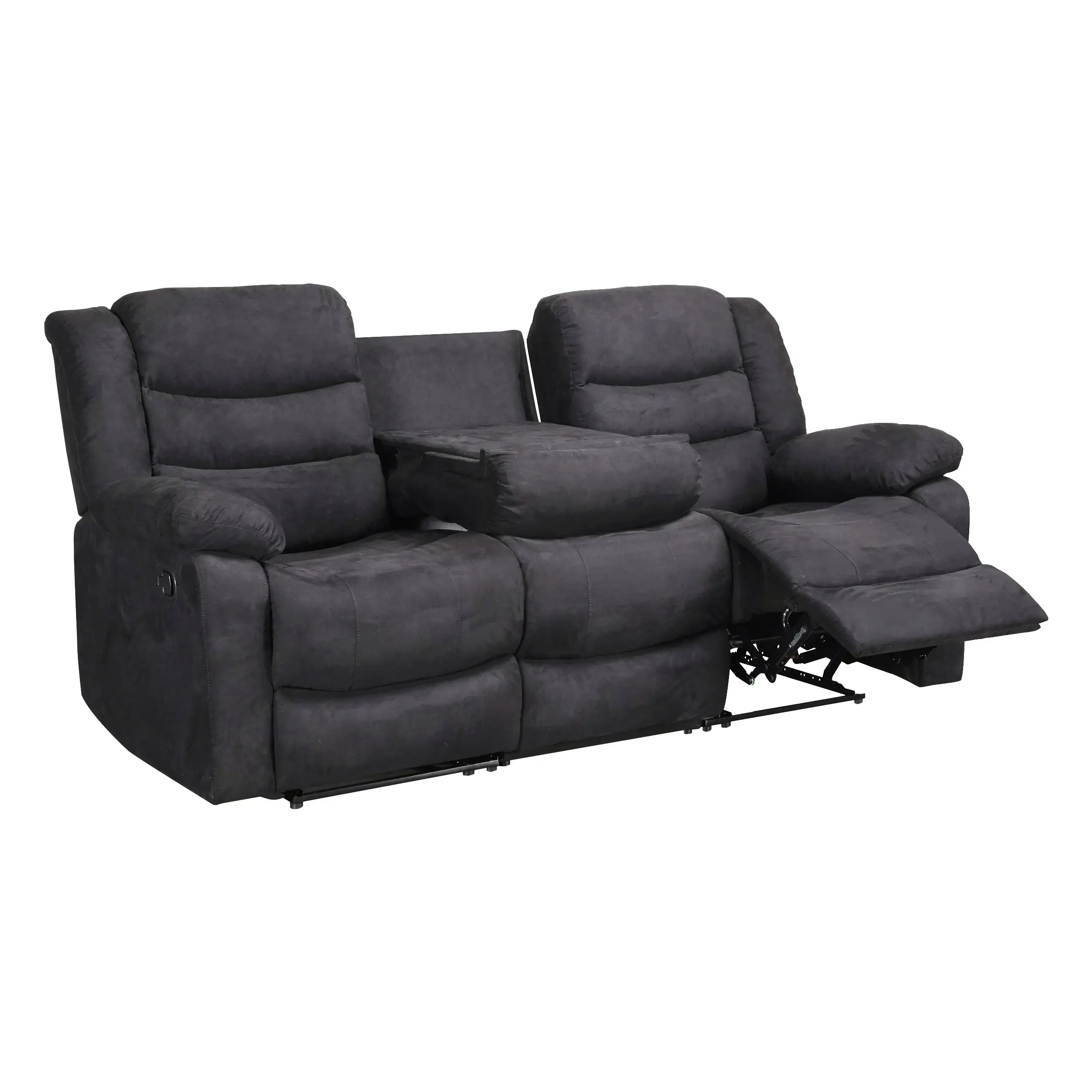 Modern 3-Piece Manual Reclining Living Room Sofa Set with Dropdown Table and Console