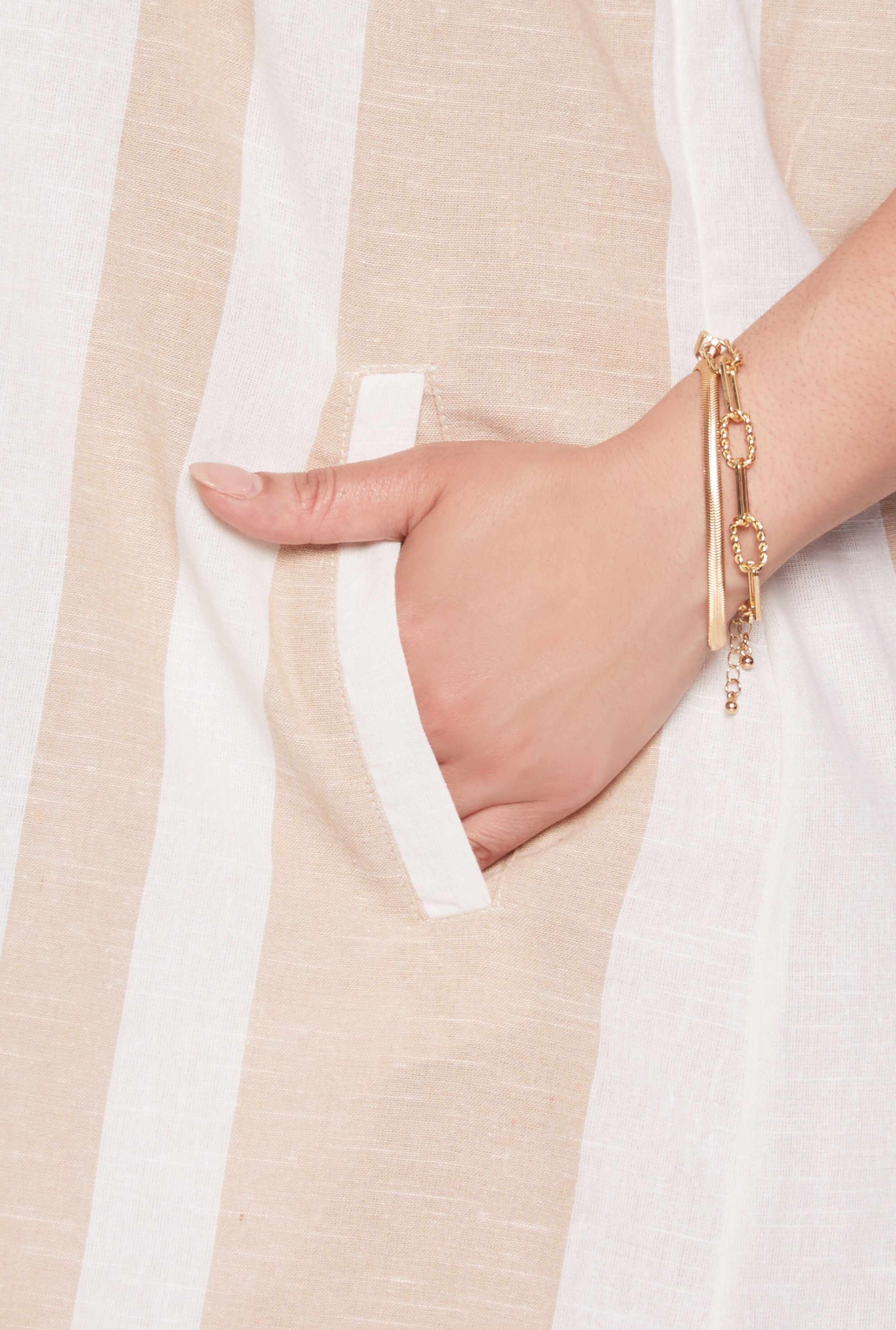 Plus Size Striped Sleeveless Shift Dress