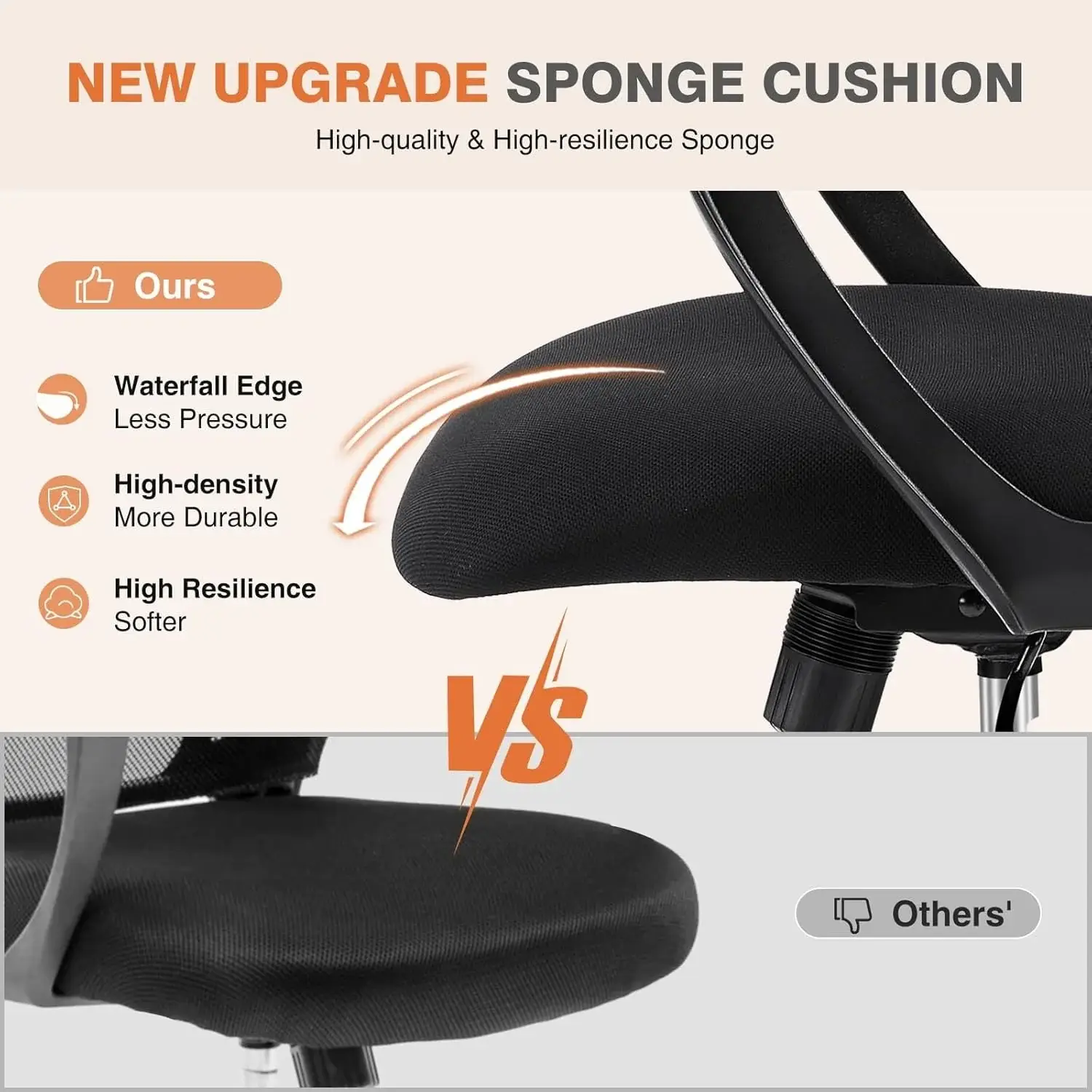 Ergonomic Office Chair, High Back Desk Chair with Headrest, Home Office Swivel Mesh Computer Chair, Executive Office Chair