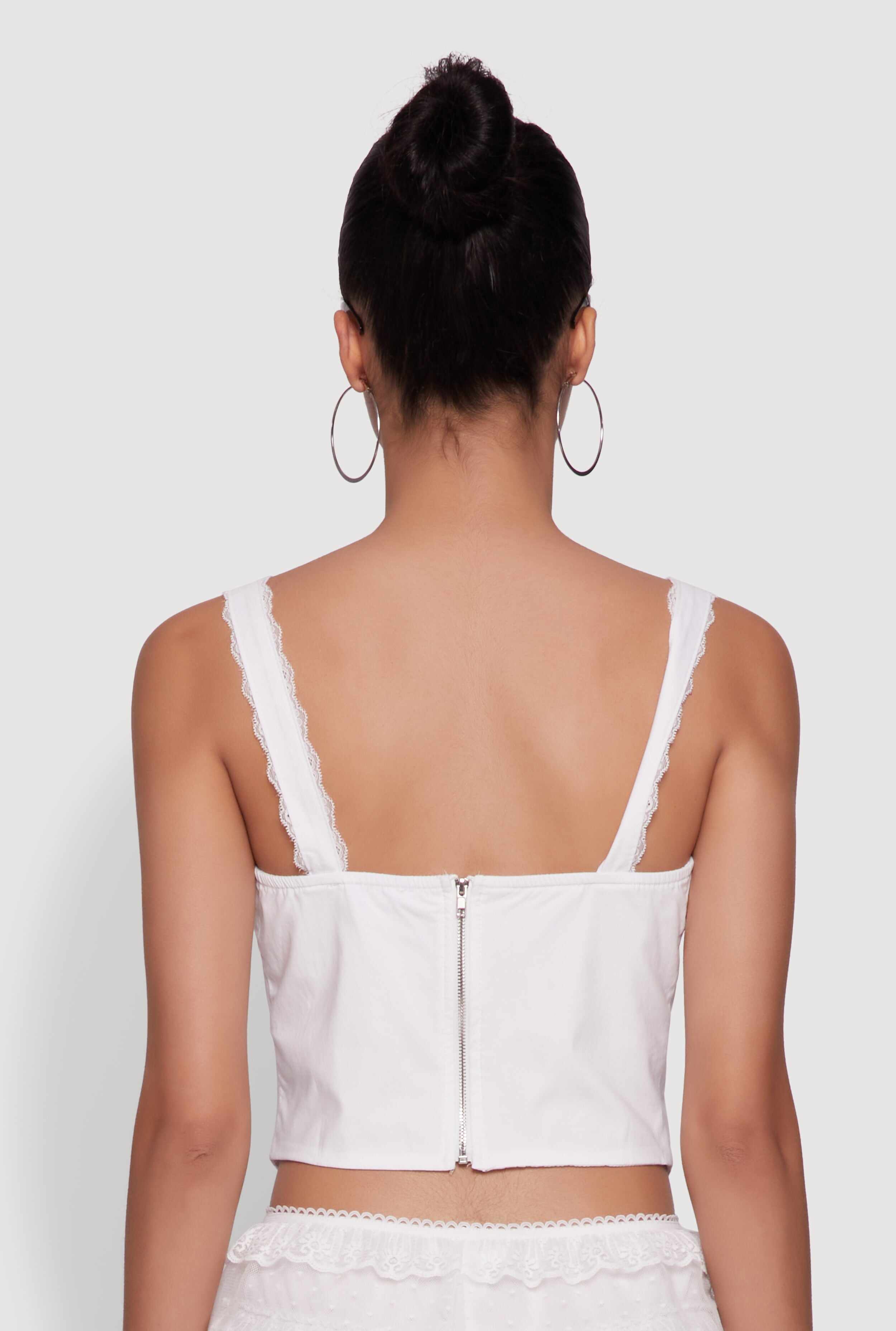 Iris Lace Detail Cropped Corset Top