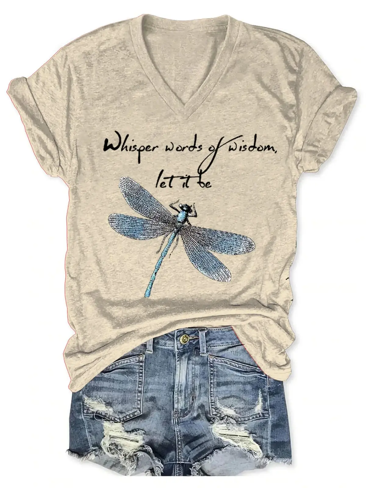 Whisper Words Of Wisdom Let It Be Art Casual T-shirt