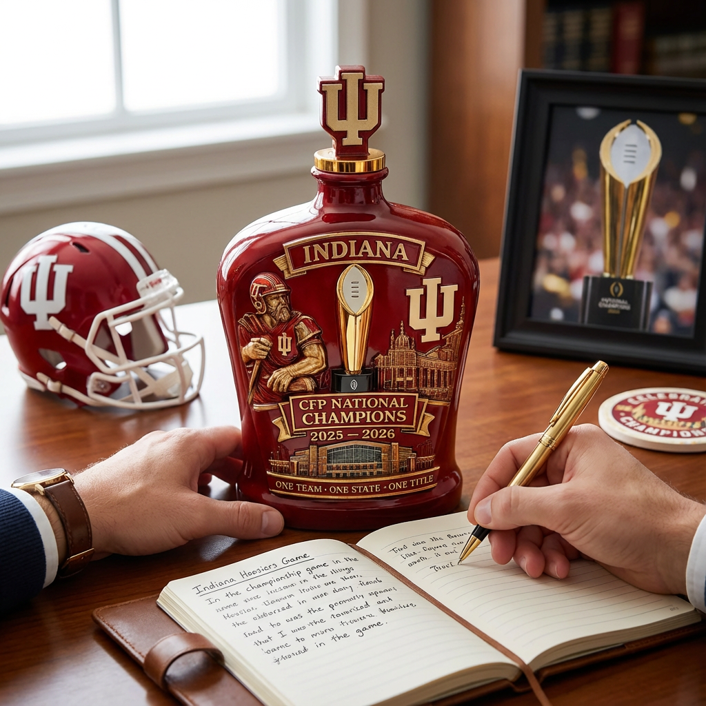 🥃 Indiana Hoosiers – CFP National Champions Whiskey Bottle