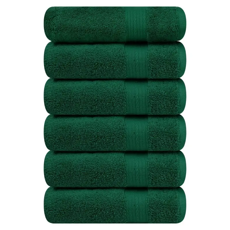 Superior Cotton 600 GSM Hand Towels 18x28 Inch by Ample Decor - 6 Pcs