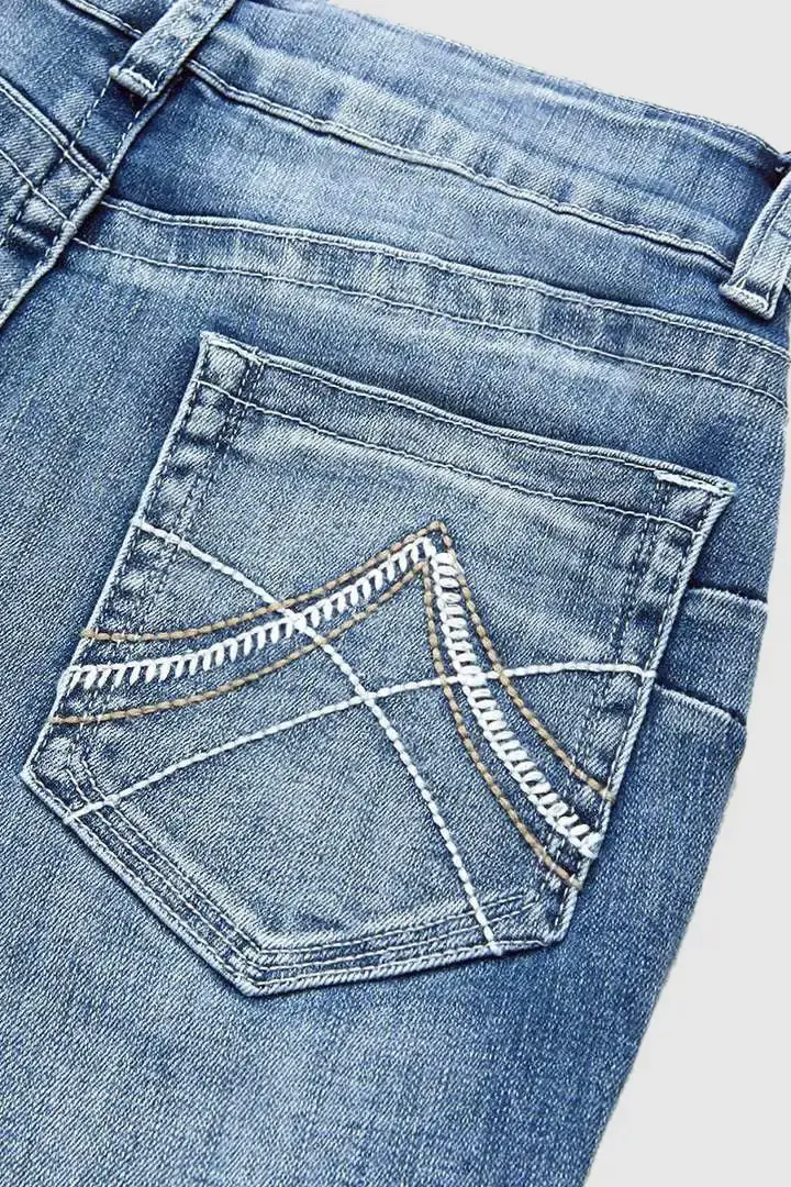 🔥Summer Arrivals🌟Stitch Detail Dual Button Mid Waist Straight Leg Jeans