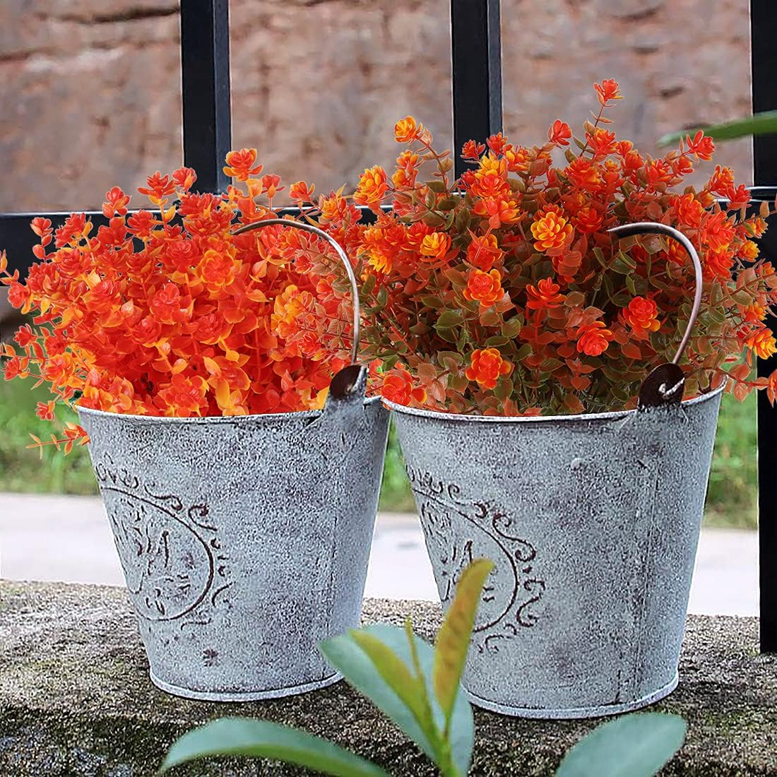 5 Bundles Artificial Fall Flowers No Fade Faux Autumn Plants