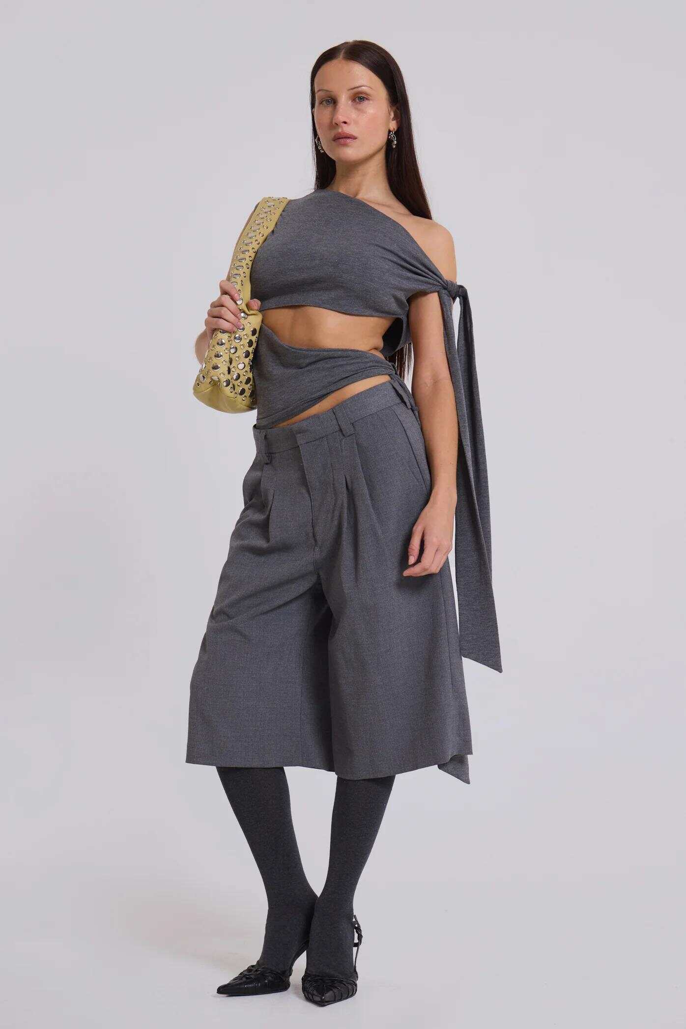 Osmium Studded Leather Bag in Cream