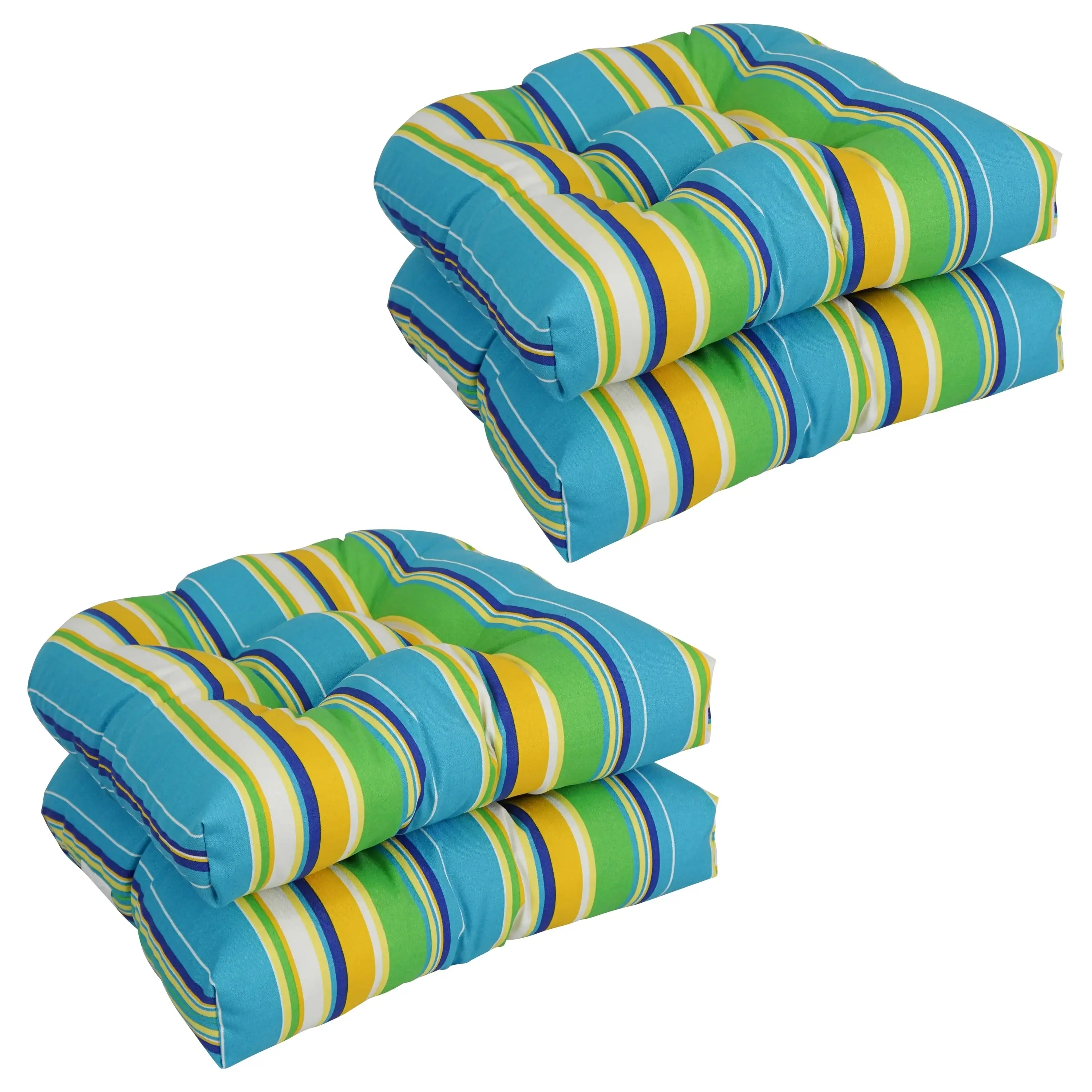 19-inch Rounded Back Indoor/Outdoor Chair Cushions (Set of 4) - 19