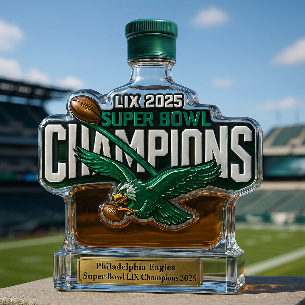 Philadelphia Eagles – Super Bowl LIX Champions Whiskey Bottle