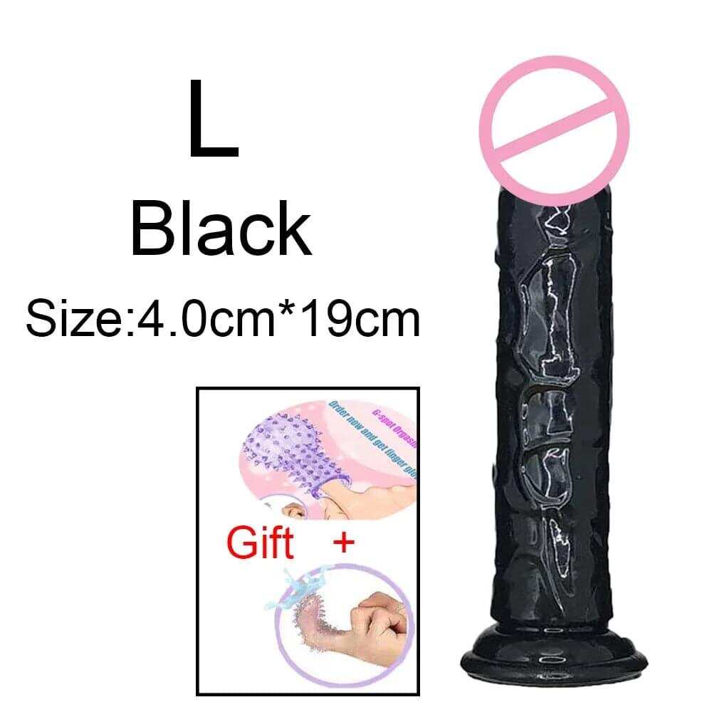 Transparent Jelly Dildo – Large Suction Cup Dildo in 5 Colors for Anal & Vaginal Play