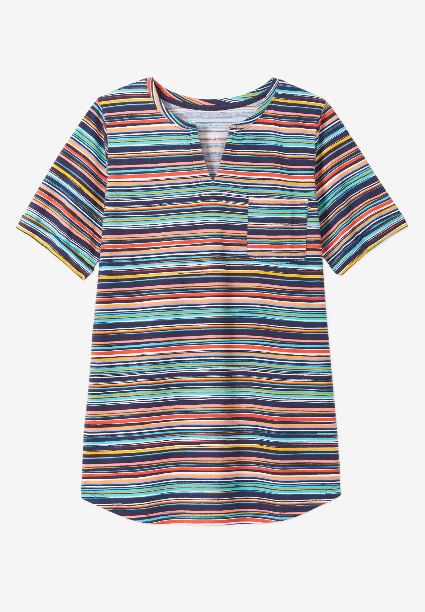 Short-Sleeve Notch-Neck Tee