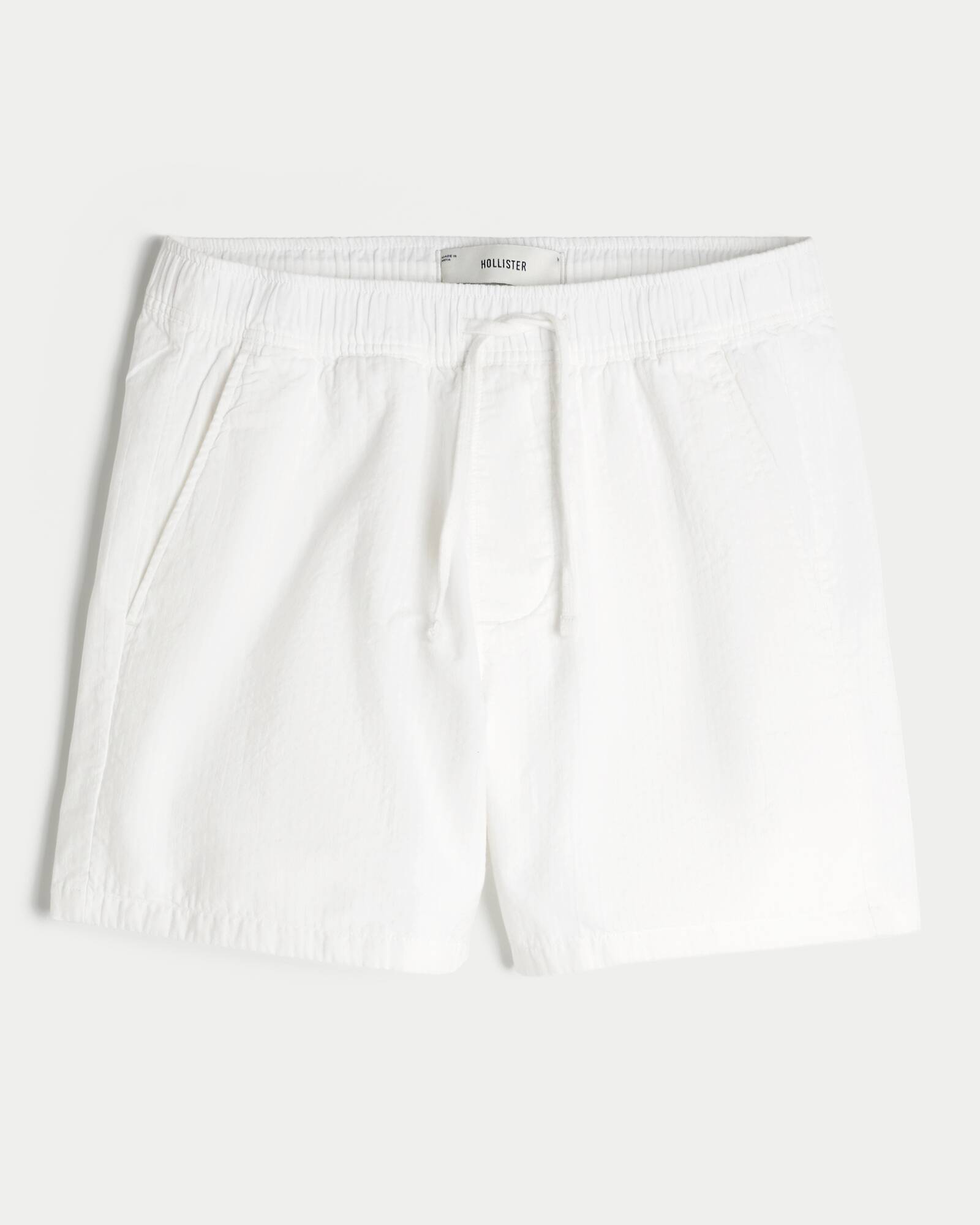 Mid-Thigh Linen-Blend Pull-On Shorts