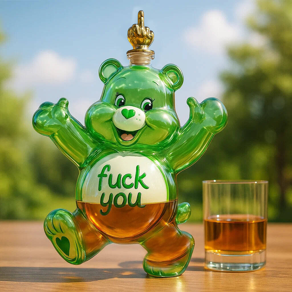 Swear Care Bear Whiskey Bottle