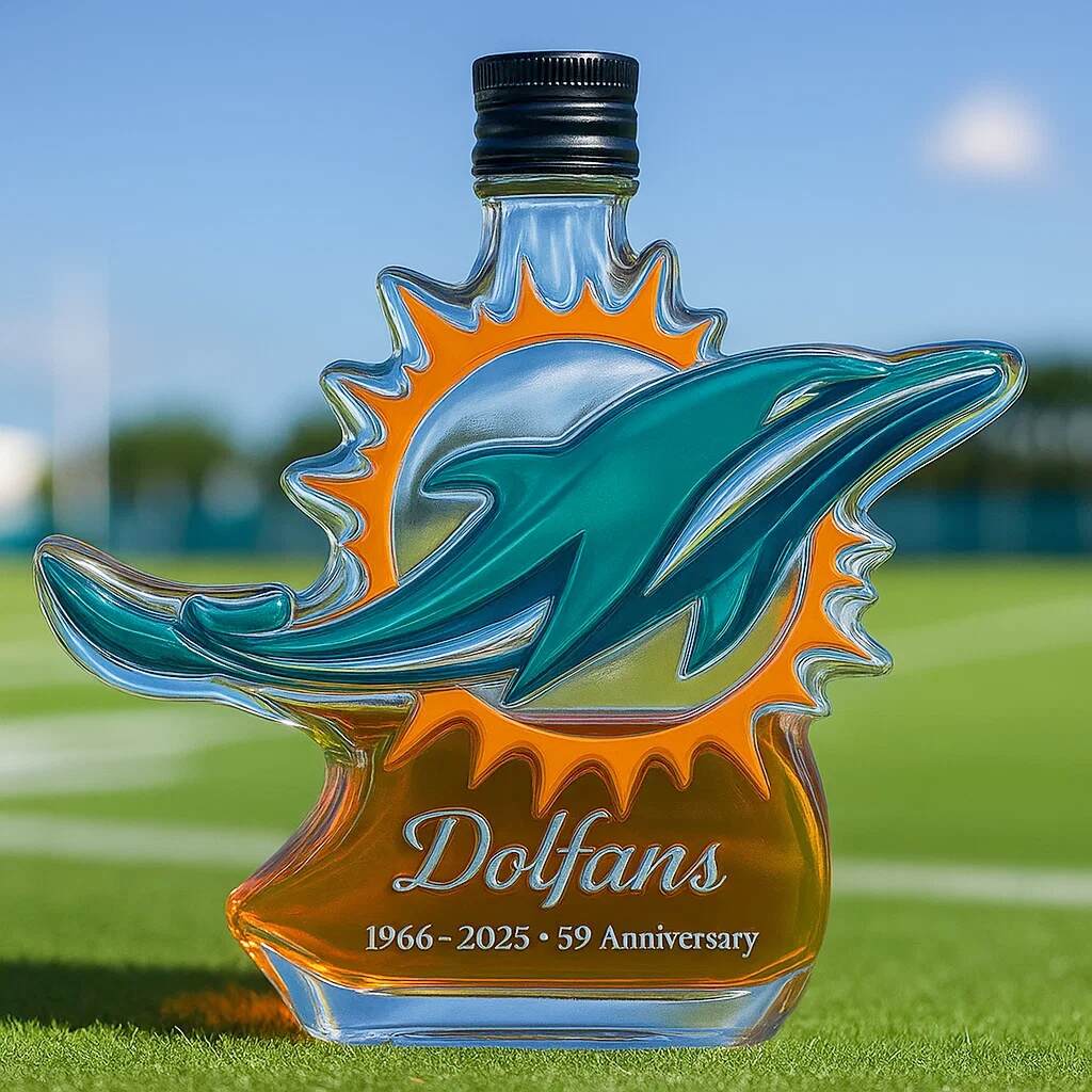Miami Dolphins 59 Anniversary Whisky Bottle