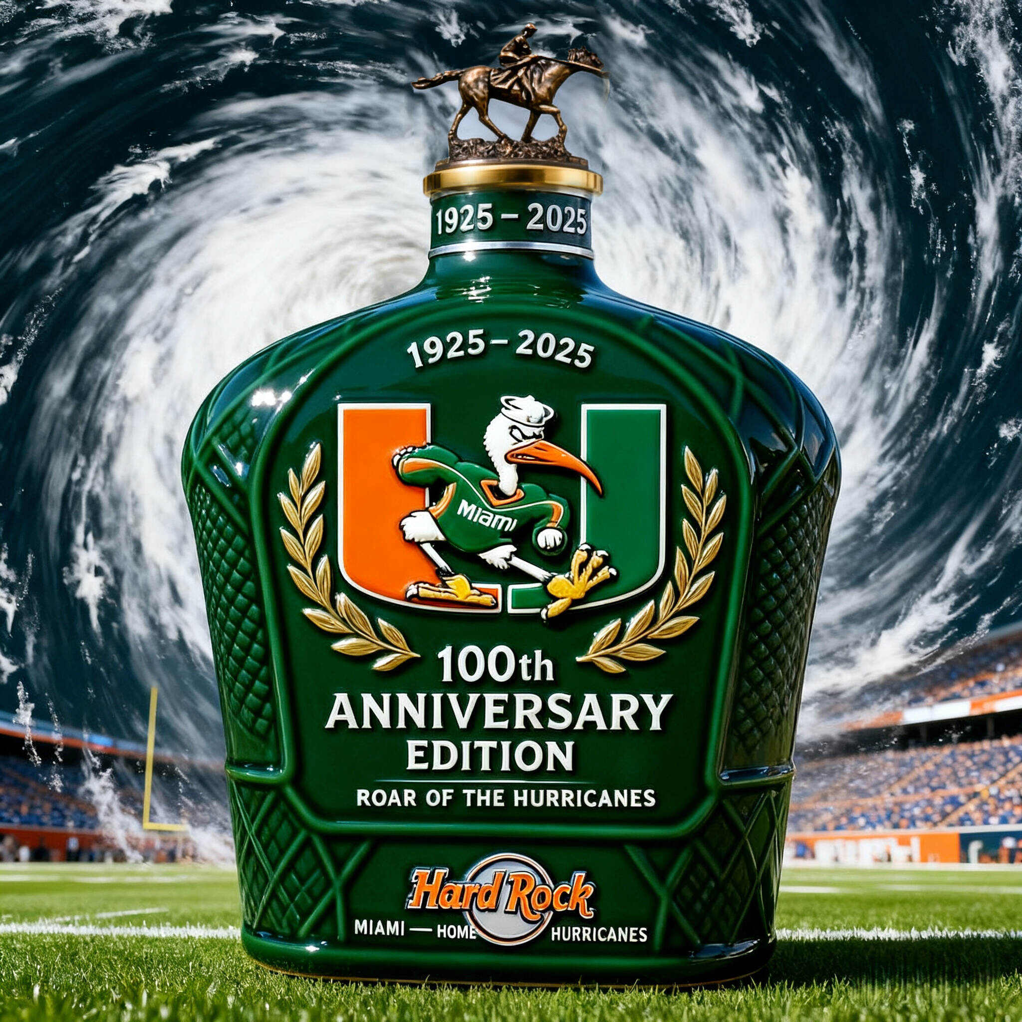 Hurricanes 100th Anniversary Whiskey Bottle