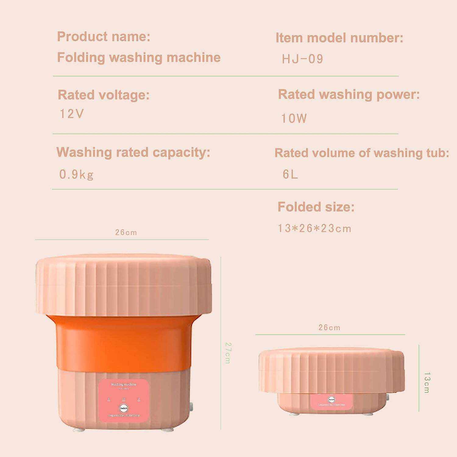 ZNOOOE,Portable washing Machine,Foldable Mini Washing Machine, Small Washer for Baby Clothes, Underwear or Small Items, Apartment, Dorm, Camping, RV Travel laundry- Gift Choice, Green