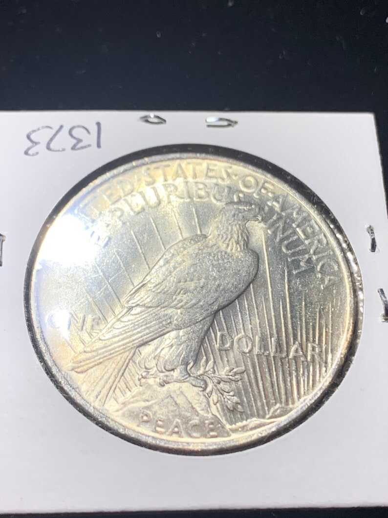1923 Silver Peace Dollar Coin AU/BU  -  !  Lot# 1373
