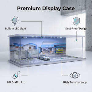 1:64 Scale Urban Graffiti Parking Diorama Display Case – Street Style Scene for Diecast Cars