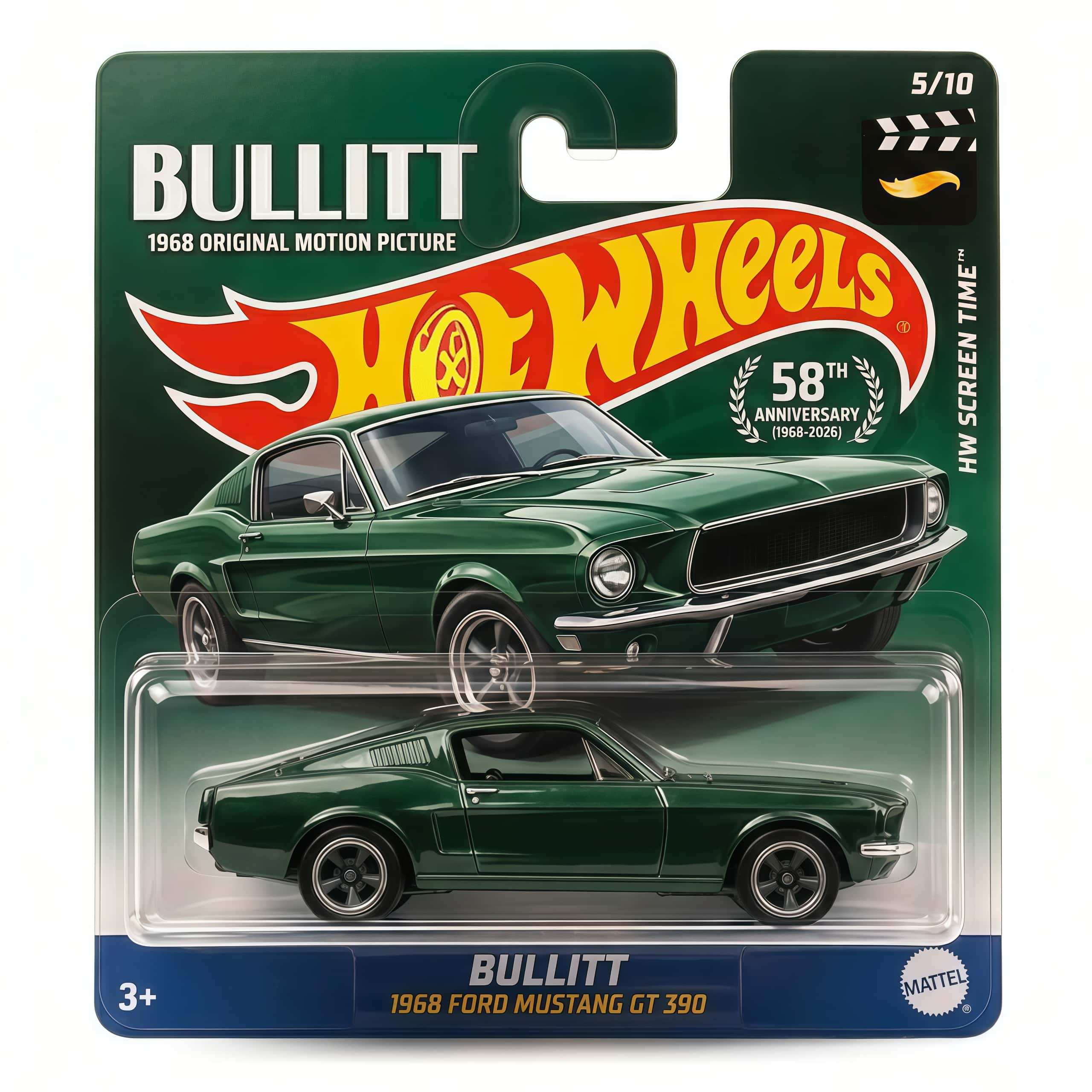 Hot Wheels Bullitt 58th Anniversary 1968 Ford Mustang GT 390 Edition