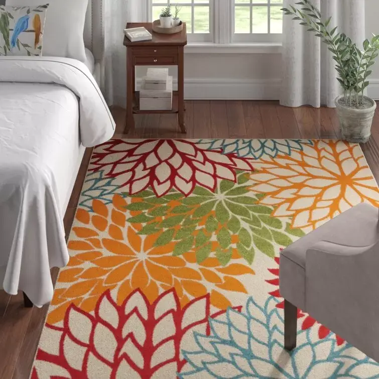 Miraloma Green/Red/Orange Indoor/Outdoor Rug