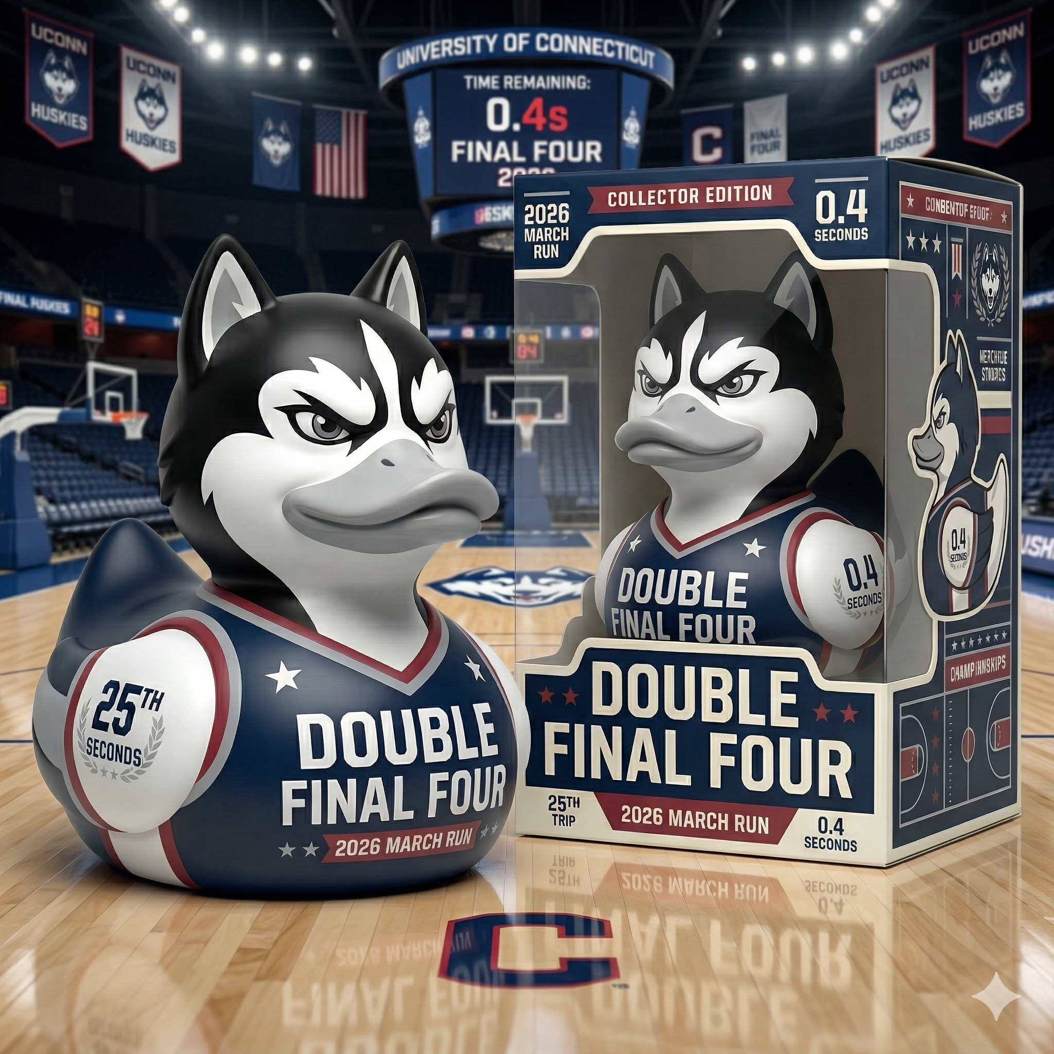 🦆 UConn Huskies 2026 Double Final Four Collectible Rubber Duck