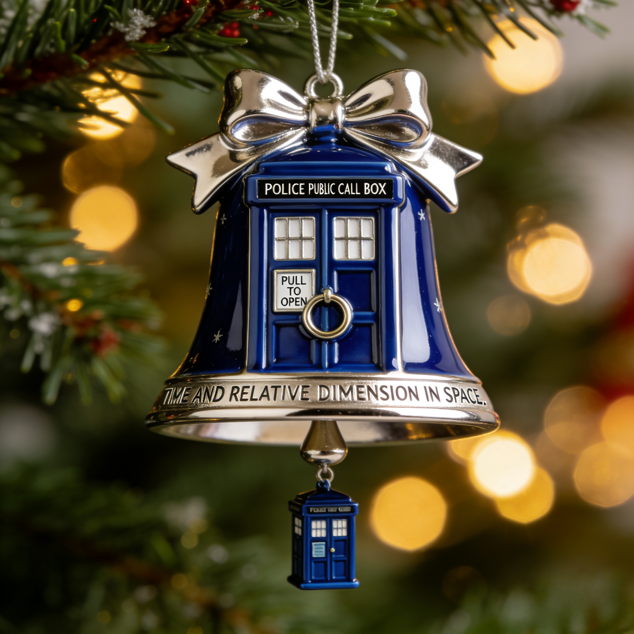 💙 Doctor Who TARDIS Christmas Bell Ornament